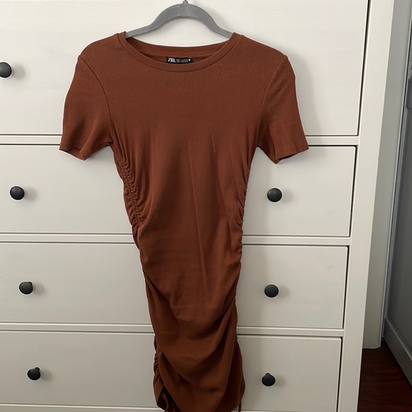 Zara | Dresses | Ruched Ribbed Dress Zara